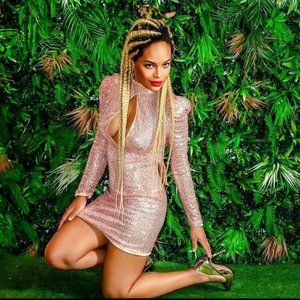 Stunning Shiny/Shimmery Light Pink Dress